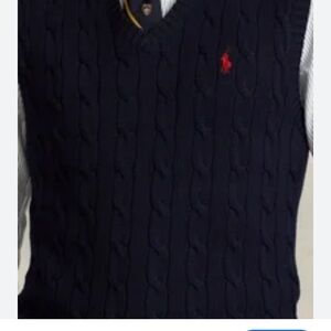 Ralph Lauren Dark Blue Knit Vest unisex kids medium